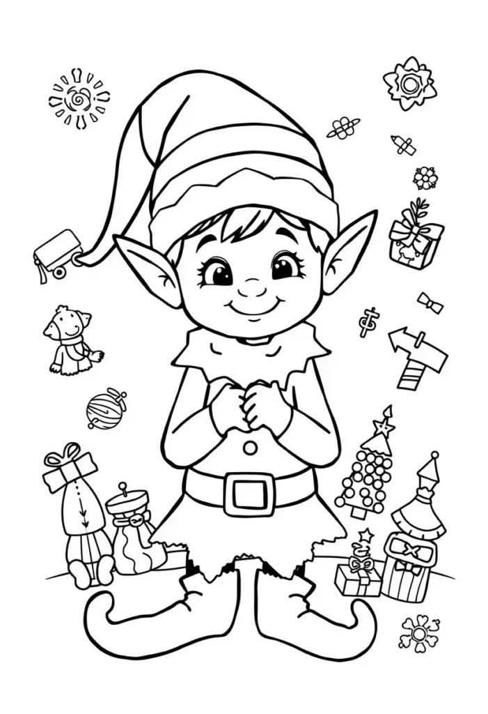 World Holiday Elf Coloring Pages